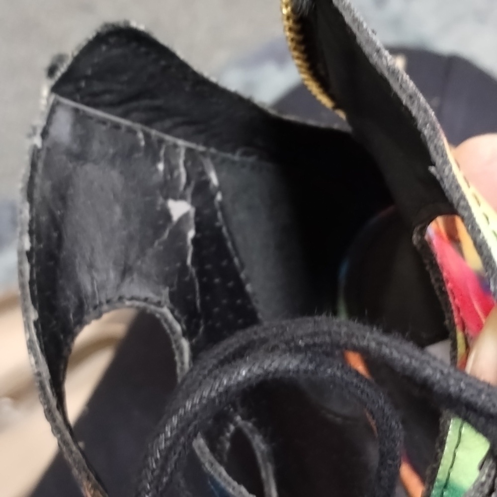 Steve Madden Cythiaa Multi-Color Open Toe Lace Up Heels Sz 5.5 M Beautful - Picture 12 of 16